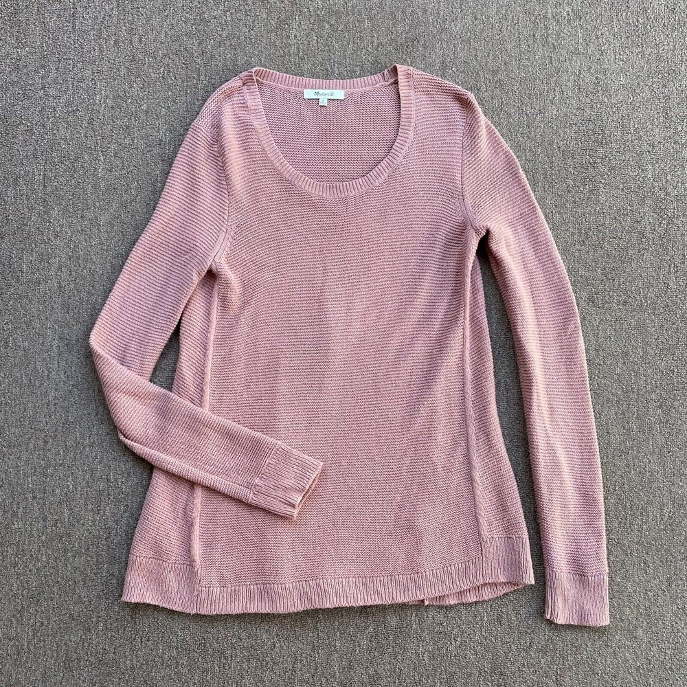 madewell sweater xs pink cotton viscose tunic long sleeve